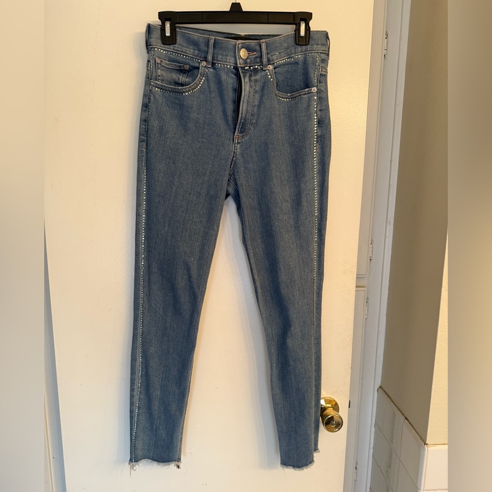 Express Skinny blue jeans with rhinestones